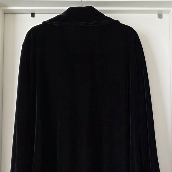 Susan Graver Style Black Velvet Jacket Top Pleated Shimmery Buttons Plus Size 3X - Picture 5 of 7